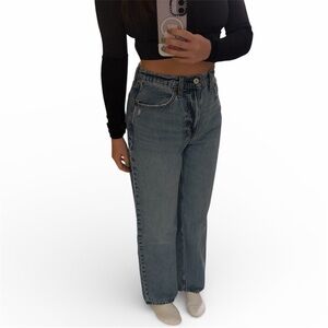 Abercrombie & Fitch The Loose High Rise Jeans, Medium Wash Denim, 2S (26” Short)